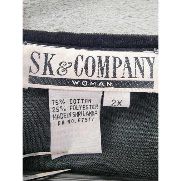 Vintage SK & Company Velvet Velour Sequin Beaded Jumpsuit Size 2X Black Bow - Picture 7 of 13